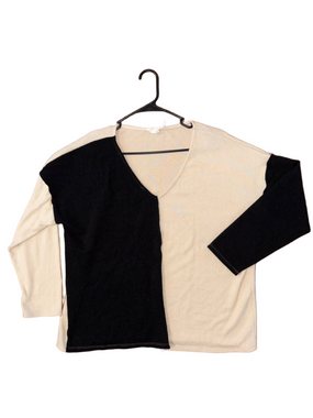 BiBi Color Block Top Size Large Shirt